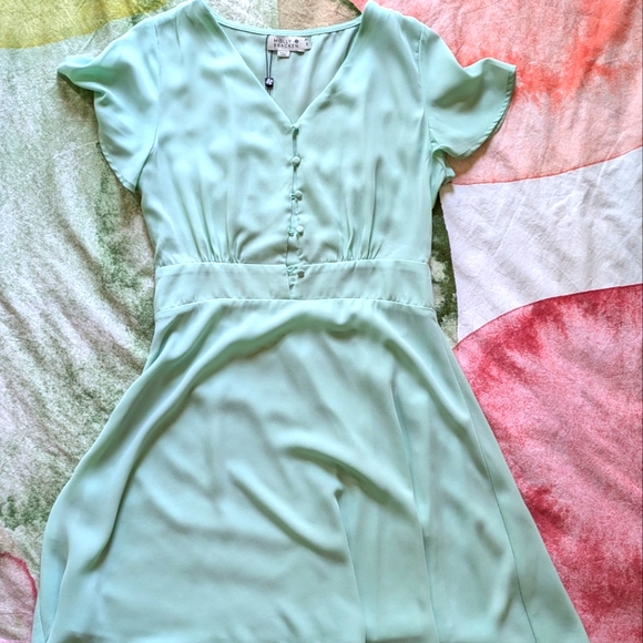 NWT Molly Bracken Mint Green Retro Mini Dress, size Small women's - Picture 4 of 12